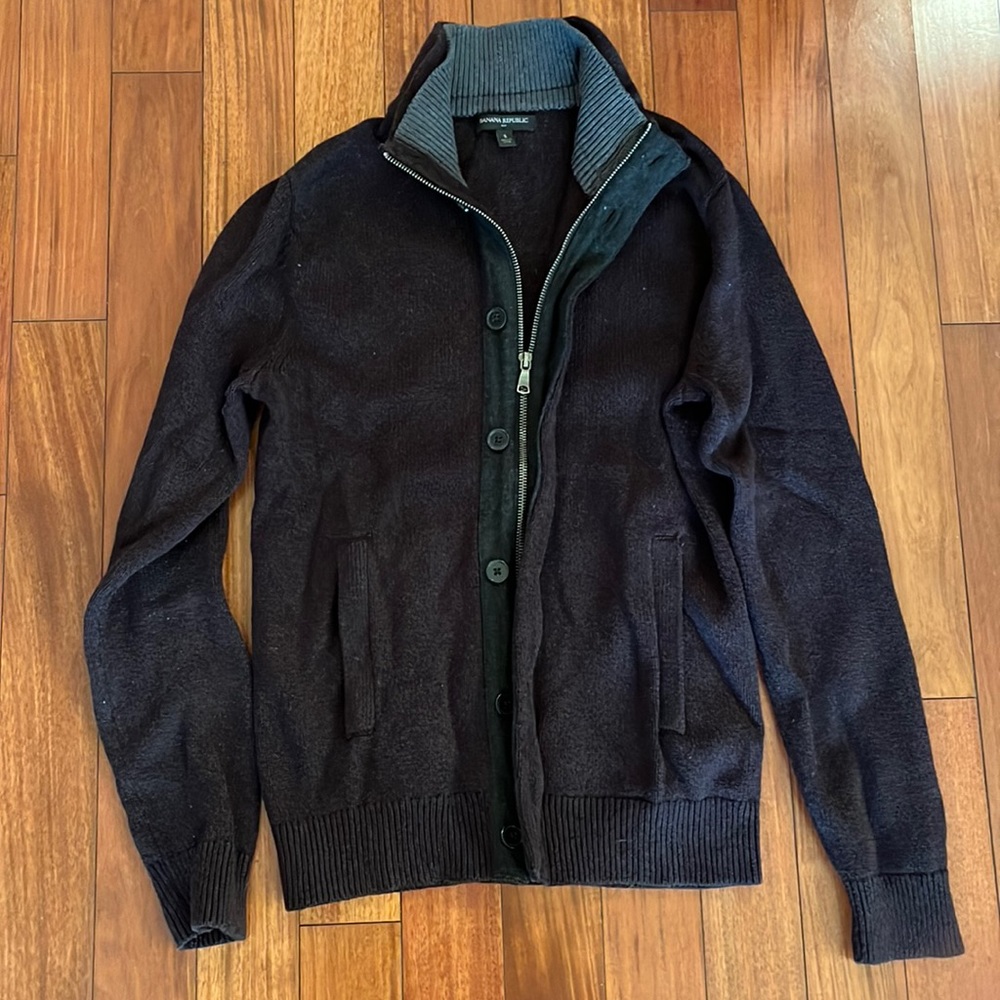 Banana Republic Purple Men’s Zip Up Sweater